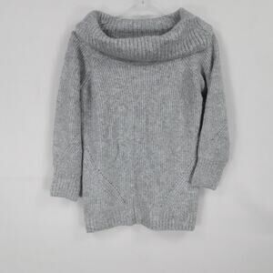 Pilcro‎ Sweater Womens Large Gray Cowl Neck Pullover Knit Ribbed Winter Fall